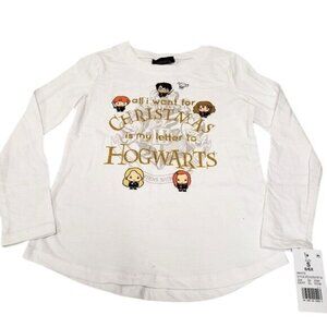 Harry Potter Girls Christmas Hogwarts Long Sleeve Top Size 6 Small